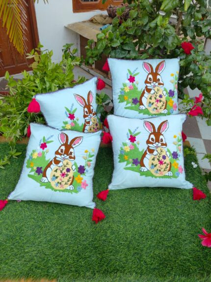 Handmade Embroidered Cushion Cover – Premium Handcrafted Home Décor Cushion